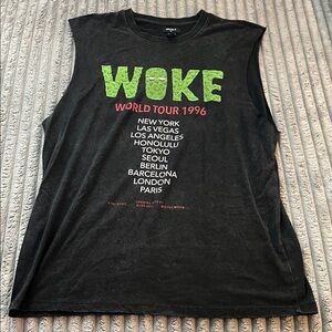 Forever 21 Men’s WOKE World Tour 1996 Graphic Muscle Tee